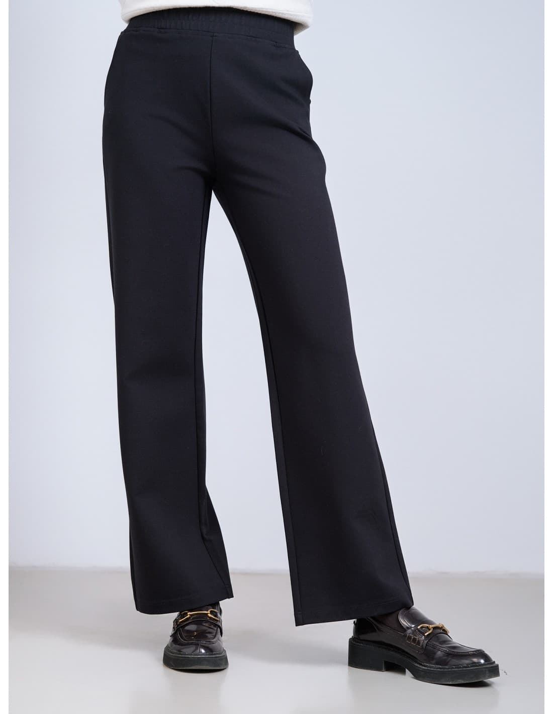 Scorzzo_ Pantalón recto negro/piedra - Imagen 1