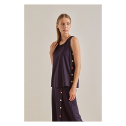 Scorzzo_ Top marino con botones colores - Imagen 1