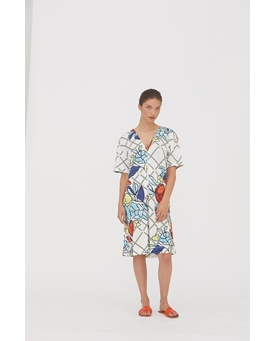 Scorzzo_ Vestido estampado fondo blanco - Imagen 1