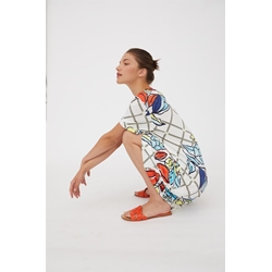 Scorzzo_ Vestido estampado fondo blanco - Imagen 2