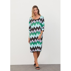 Scorzzo_ Vestido estampado tonos verdes - Imagen 1