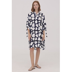 Scorzzo_ Vestido flojo en marino - Imagen 1