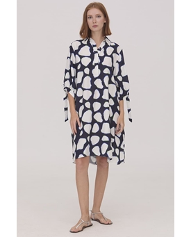 Scorzzo_ Vestido flojo en marino - Imagen 1