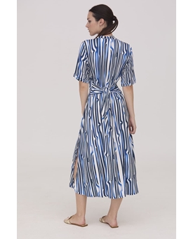 Scorzzo_ Vestido listas marino largo - Imagen 2