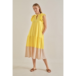 Scorzzo_ Vestido midi amarillo - Imagen 1