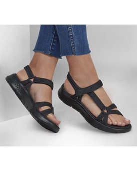 Skechers_ Sandalia go walk flex negra - Imagen 2