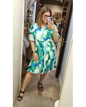 Vestido corto estampado - Imagen 1