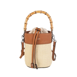 Volum Bags_ Bolso cocktail rusty cubo en beige - Imagen 1