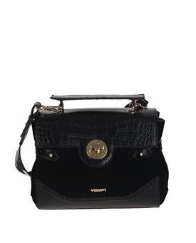 Volum Bags_ Bolso coctail piel negro/cuero - Imagen 2