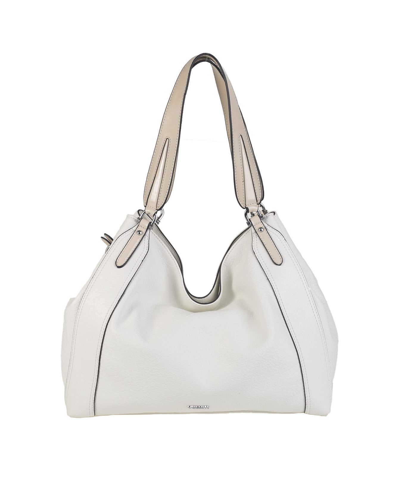 Volum_ Bolso carina de hombro en piel blanco - Imagen 1