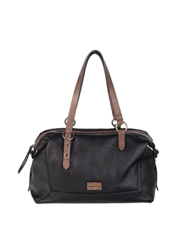 Volum_ Bolso tipo Bowlin en cuero y negro - Imagen 1