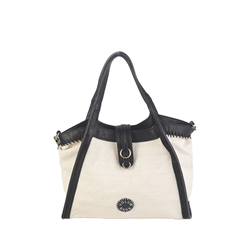 Volum_ Bolso urban crux de mano en rafia blanco - Imagen 1