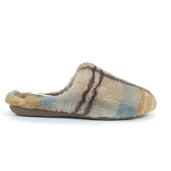 Vulladi_ Zapatilla de cuadros beige hombre - Imagen 1