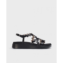 Wonders_ Sandalia cuña queen negro - Imagen 1