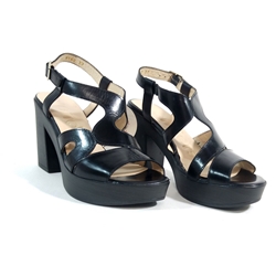 Wonders_ Sandalia plataforma tira ondulada en negro - Imagen 2