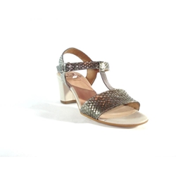 Wonders- Sandalia tacón ancho plata - Imagen 1